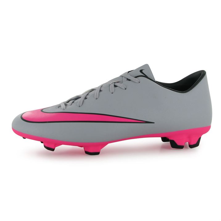 grey and pink football boots