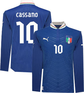 2012-13 Italy Long Sleeve Home Shirt (Cassano 10)