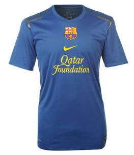 2011-12 Barcelona Nike Qatar Training Shirt (Blue)