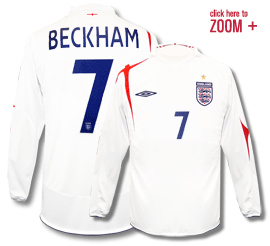 England L/S home (Beckham 7) 05/07