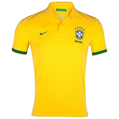 2012-13 Brazil Nike Authentic Polo Shirt (Yellow)