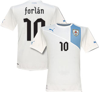 2012-13 Uruguay Away Shirt (Forlan 10)