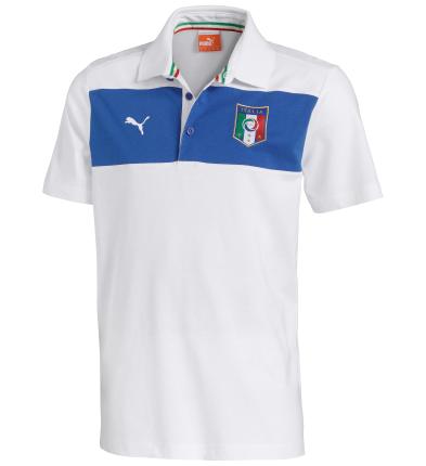 2012-13 Italy Puma Polo Shirt (White-Blue)