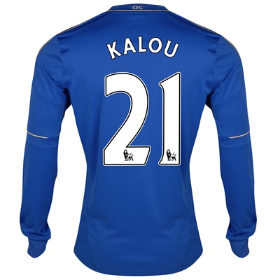 2012-13 Chelsea Long Sleeve Home Shirt (Kalou 21) - Kids