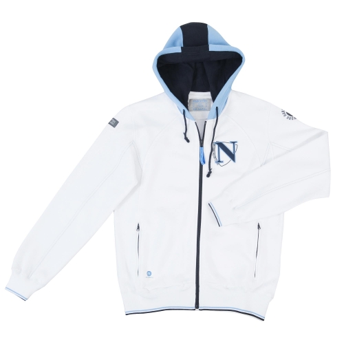 2011-12 Napoli Zip Hooded Felpa Jacket (White)