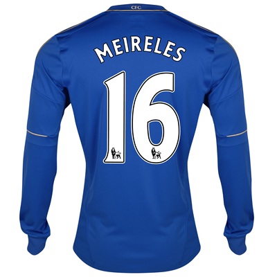 2012-13 Chelsea Long Sleeve Home Shirt (Meireles 16) - Kids