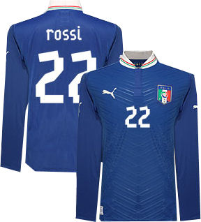2012-13 Italy Long Sleeve Home Shirt (Rossi 22)