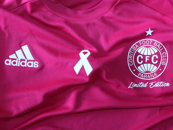 Coritiba Pink Shirt 2016 badges