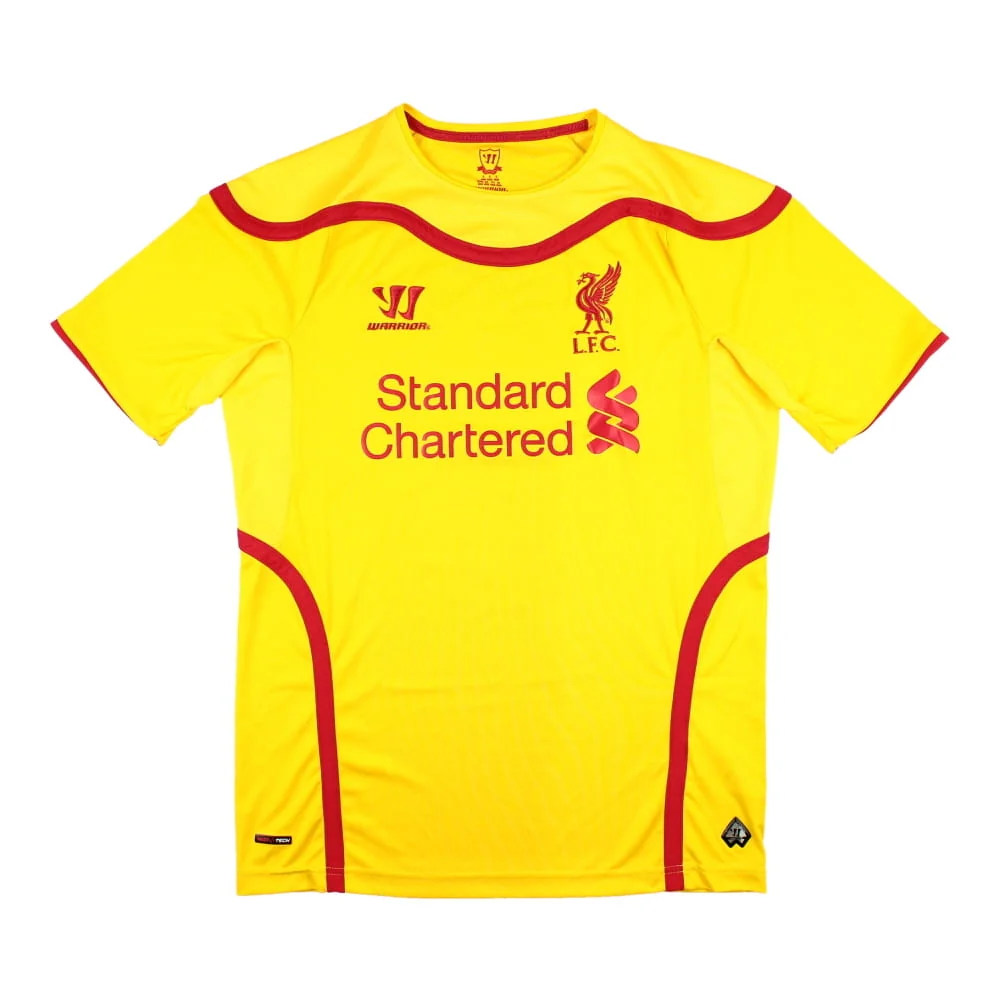 '14-'15 Liverpool Away Shirt ) (Good) Polyester Made By: Warrior Men's Yellow Xxl