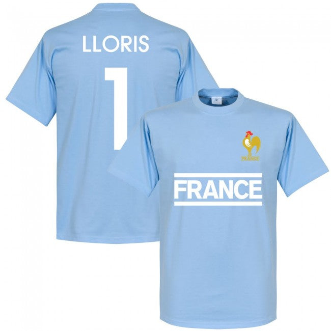 France Lloris Team T-Shirt - Polyester Made By: Soccer Tees Men's Sky Medium