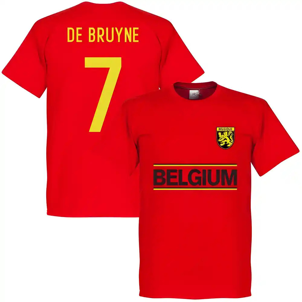 Belguim Kevin De Bruyne Team T-Shirt - Polyester Belgium Made By: Soccer Tees Men's Red Xxl