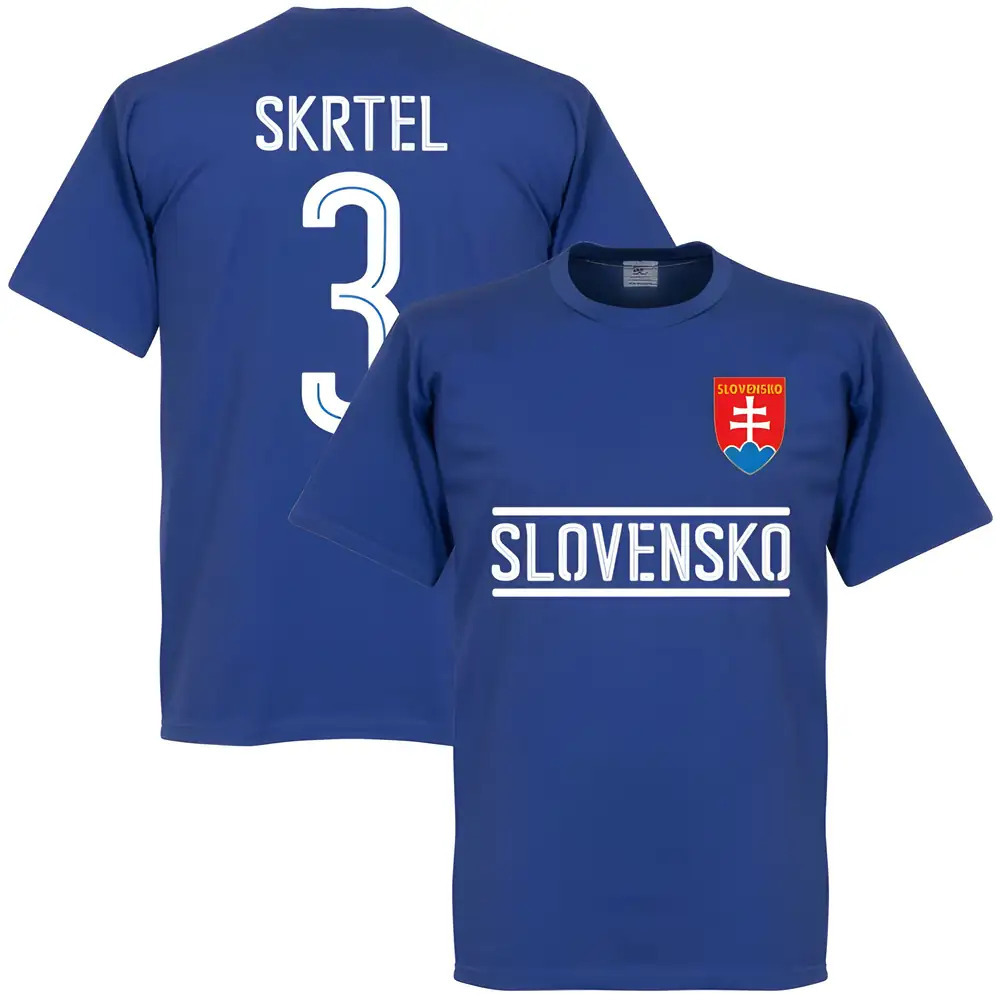 Slovakia Skrtel Team T-Shirt - Royal Polyester Made By: Soccer Tees Men's Indigo Xxl
