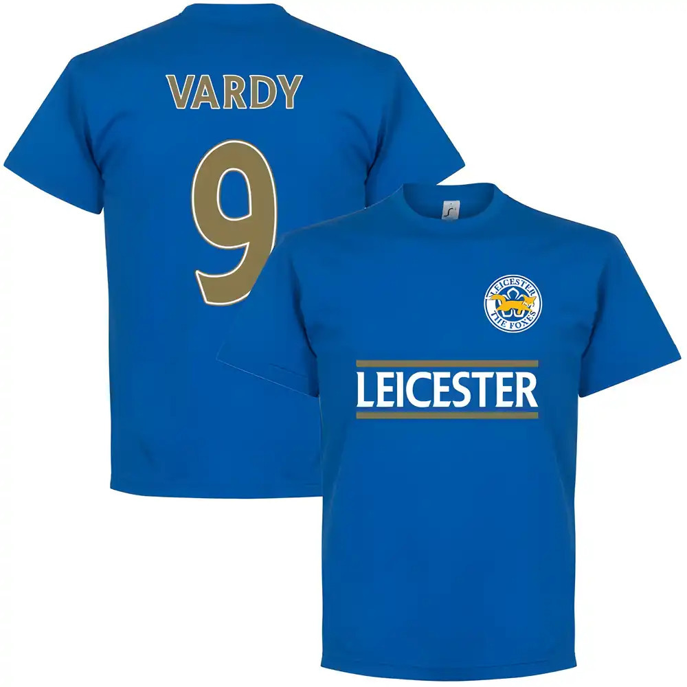 Leicester Vardy 9 Team T-Shirt - Royal Polyester Made By: Soccer Tees Men's Teal Medium