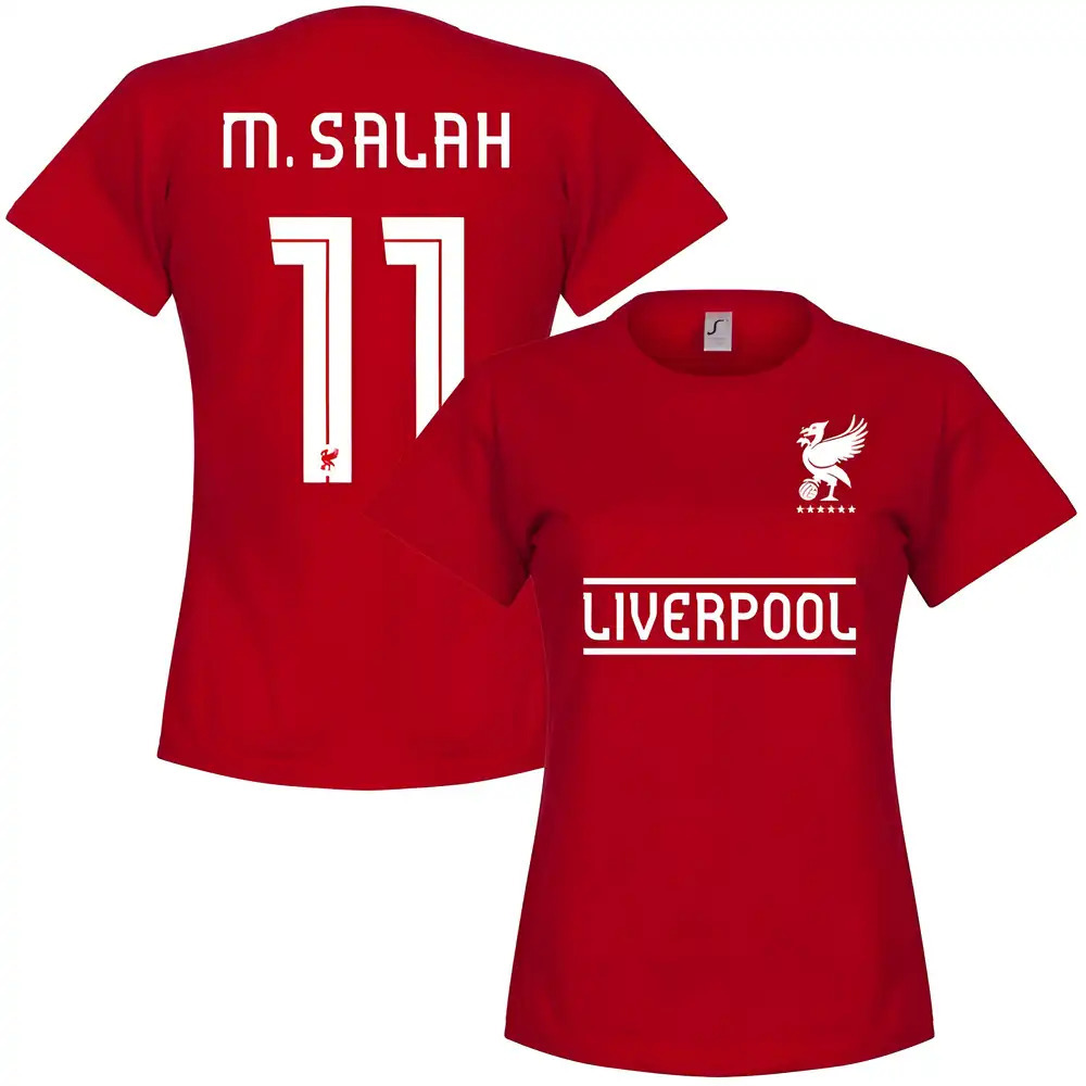 Liverpool M. Salah 11 Team Wo T-Shirt - Polyester Made By: Soccer Tees Men's Red 3XL