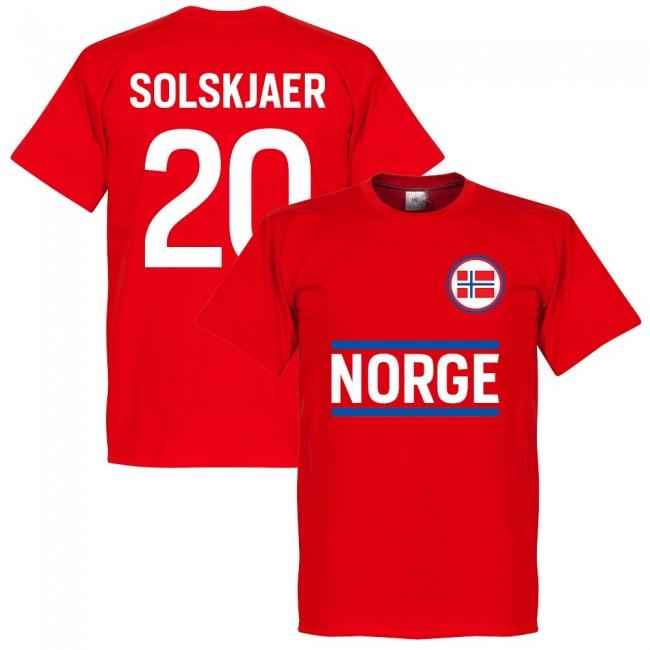 Norway Solskjaer 20 Team T-Shirt - Polyester Made By: Soccer Tees Men's Red Extra Small