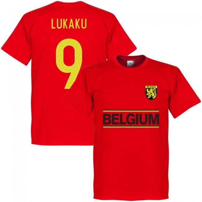 Belgium Romelu Lukaku Team T-Shirt - Polyester Made By: Soccer Tees Men's Red Small