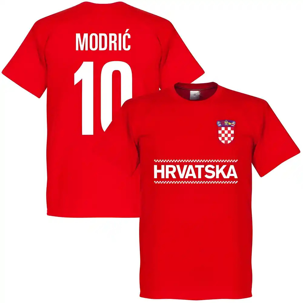 Croatia Luka Modric 10 Team T-Shirt - Polyester Made By: Soccer Tees Men's Red 4XL