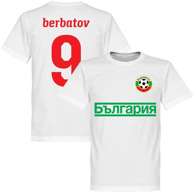Bulgaria Berbatov 9 Team T-Shirt - Polyester Made By: Soccer Tees Men's White Extra Large