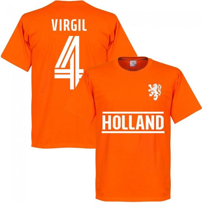Holland Virgil Team T-Shirt - Polyester Made By: Soccer Tees Men's Orange Extra Small