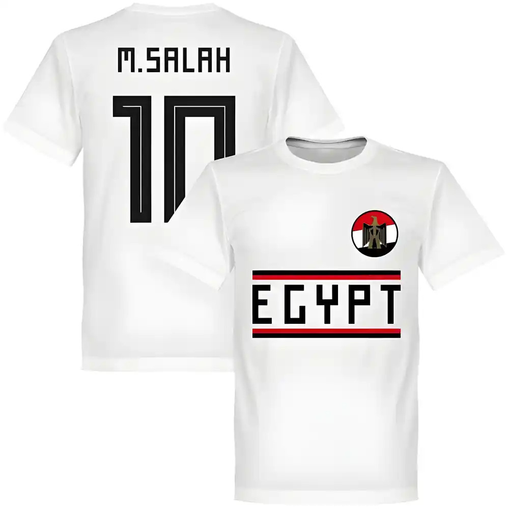 Egypt Salah 10 Team T-Shirt - Polyester Made By: Soccer Tees Men's White 4XL