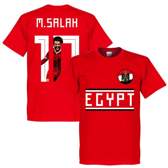 Egypt M. Salah 10 Gallery Team T-Shirt - Polyester Made By: Soccer Tees Men's Red Large