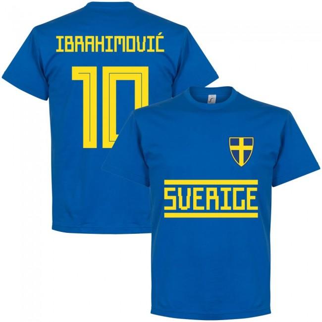 Sweden Ibrahimovic 10 Team T-Shirt - Royal Polyester Made By: Soccer Tees Men's Blue Medium