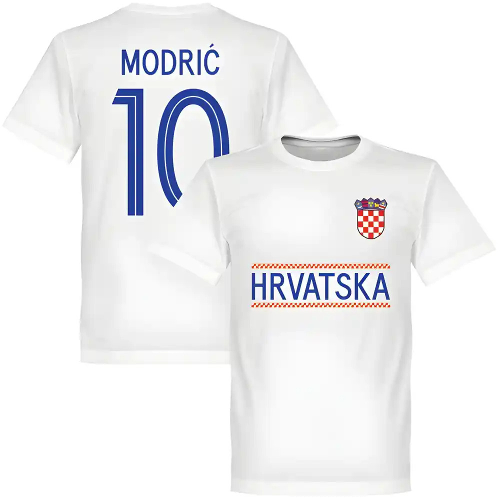 Croatia Modric 10 Team T-Shirt - Polyester Made By: Soccer Tees Men's White Xxl
