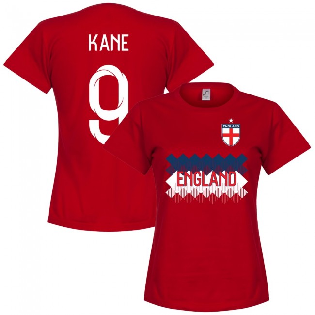 England Kane 9 Team Wo T-Shirt - Polyester Made By: Soccer Tees Men's Red Xxl