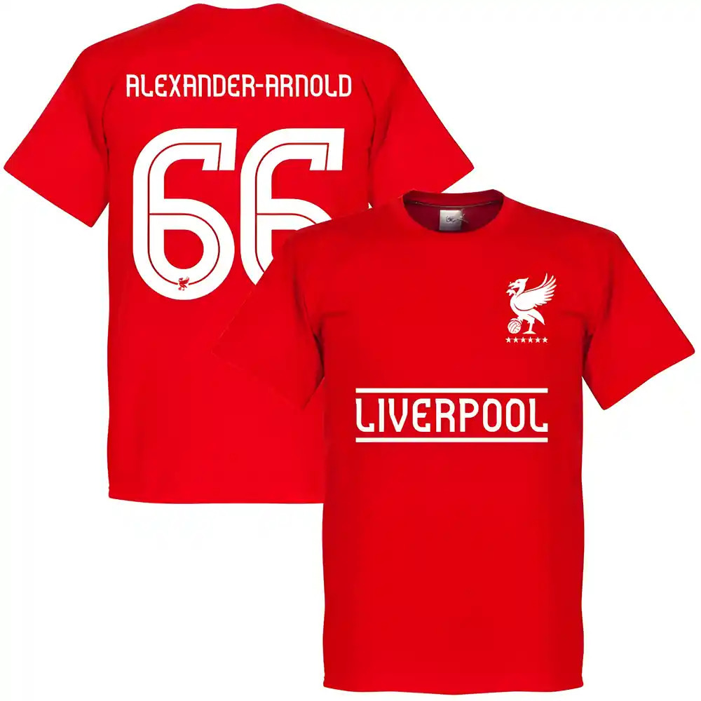 Liverpool Alexander-Arnold 66 Team T-Shirt - Polyester Made By: Soccer Tees Men's Red Large