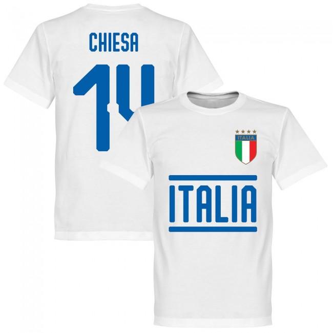 Italy Chiesa 14 Team T-Shirt - Polyester Made By: Soccer Tees Men's White 3XL