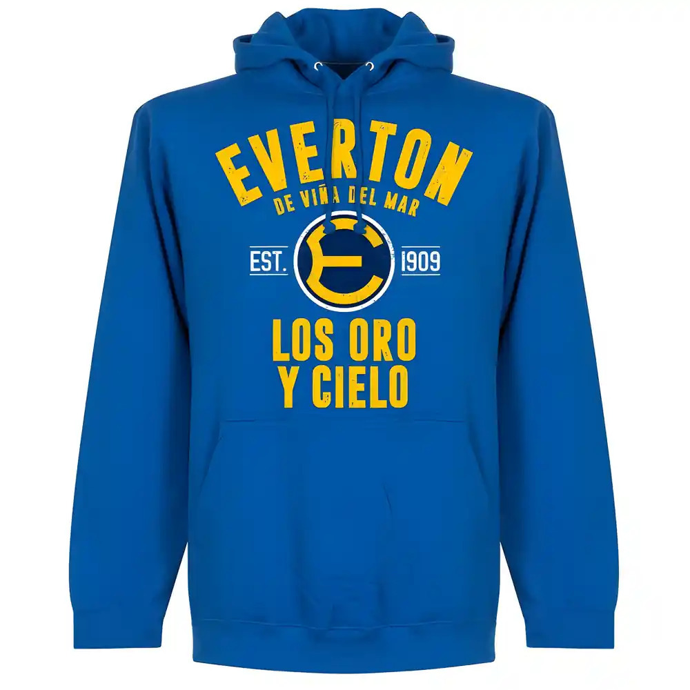 Everton De Chile Established Hoodie - Royal Polyester Made By: Soccer Tees Men's Teal Xxl
