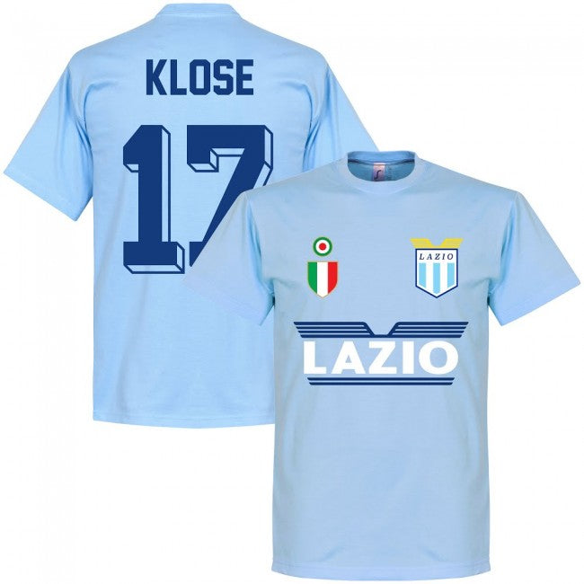 Lazio Klose 17 Team T-Shirt - Sky Polyester Made By: Soccer Tees Men's Sky Blue Medium