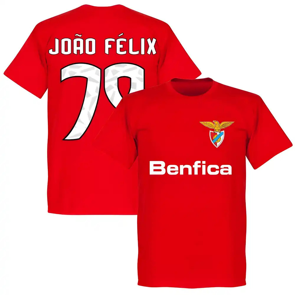 Benfica Joao Felix 79 Team T-Shirt - Polyester Made By: Soccer Tees Men's Red 5XL