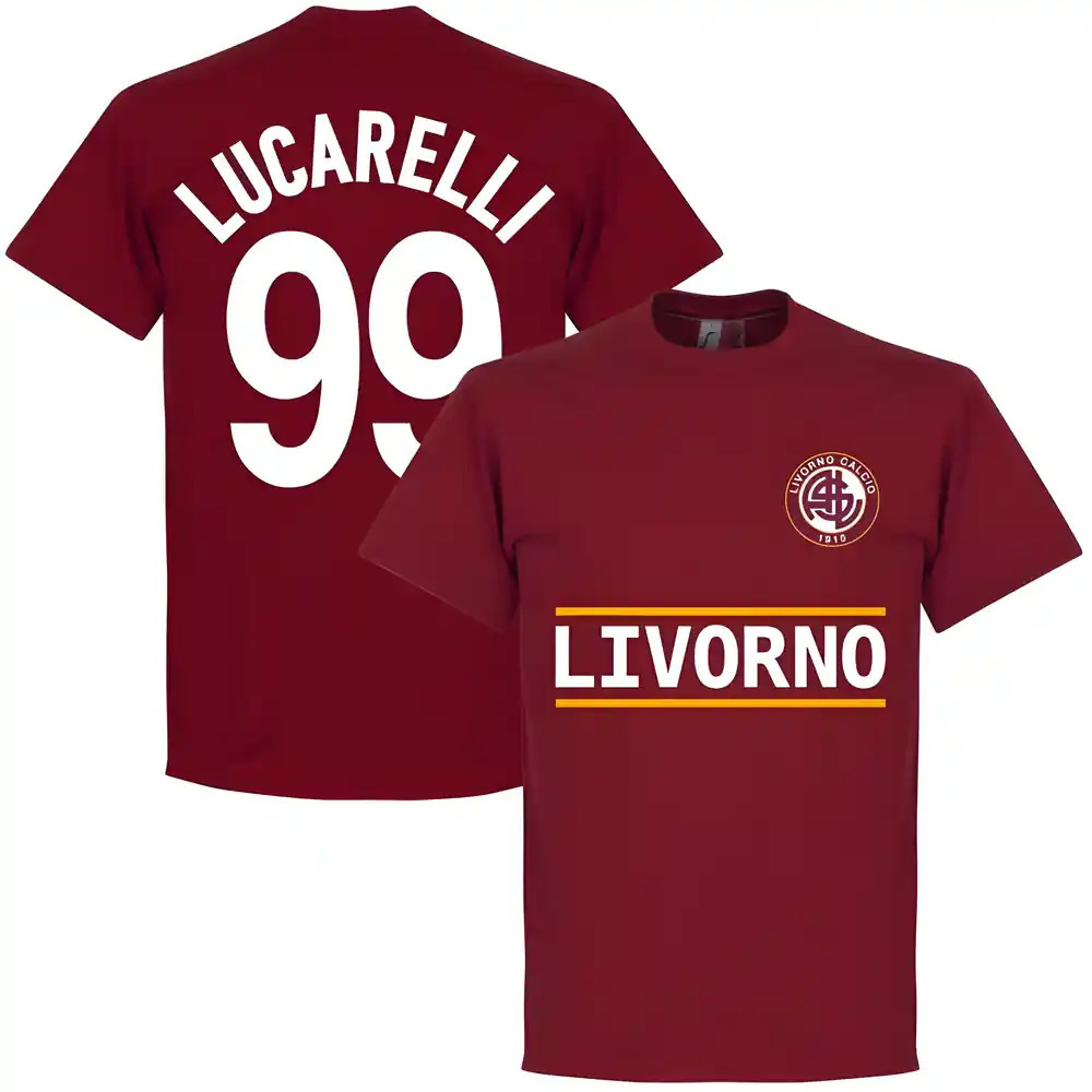 Livorno Lucarelli 99 Team T-Shirt - Polyester Made By: Soccer Tees Men's Maroon Extra Large