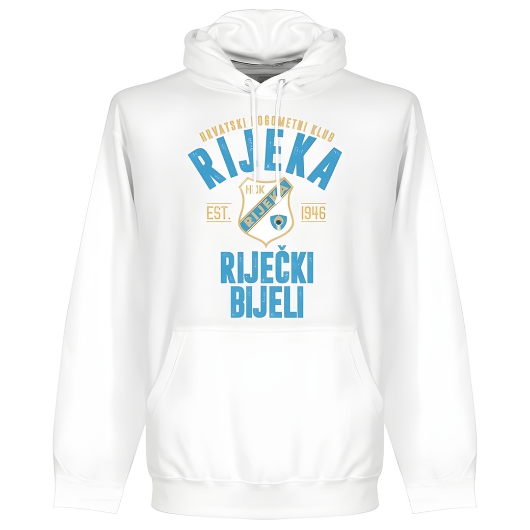 Rijeka Established Hoodie - Polyester Made By: Soccer Tees Men's White Extra Large