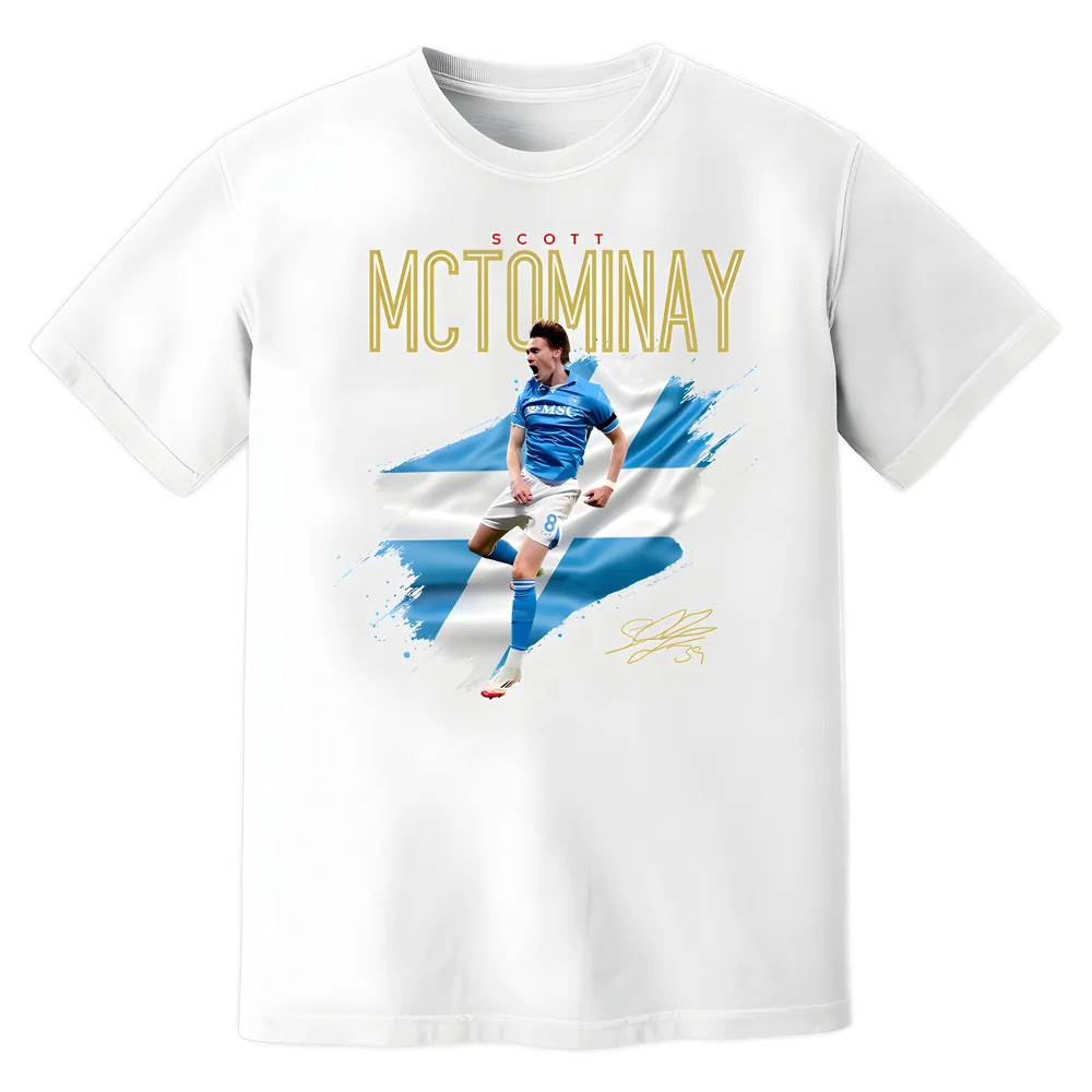 Scott Mctominay Napoli Celebration T-Shirt Polyester Uksoccershop Men's White Medium