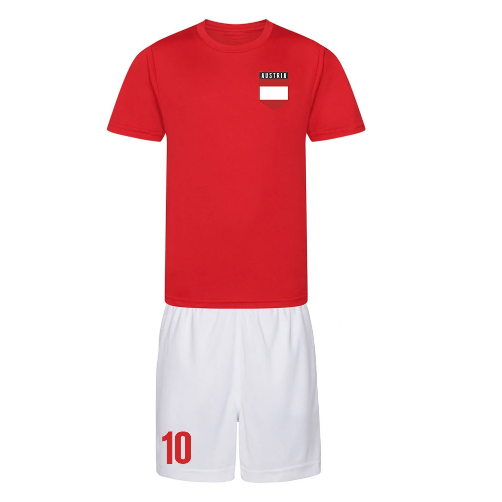 Personalised Austria Training Kit Polyester Uksoccershop Men's Red Large