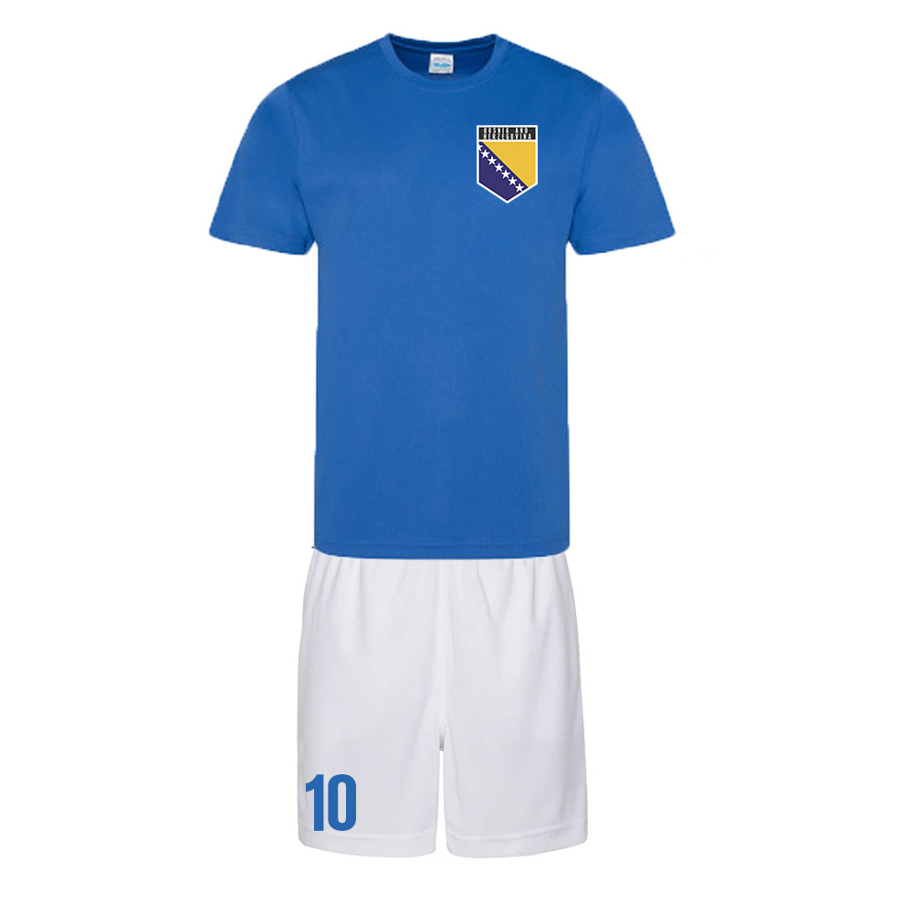 Personalised Bosnia And Herzegovina Training Kit Polyester Uksoccershop Men's Blue Medium