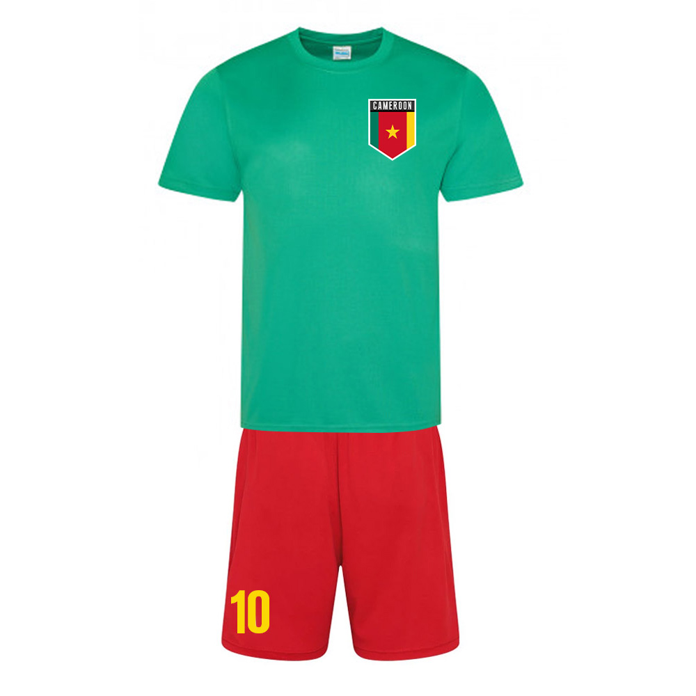 Personalised Cameroon Training Kit Polyester Uksoccershop Men's Green Medium