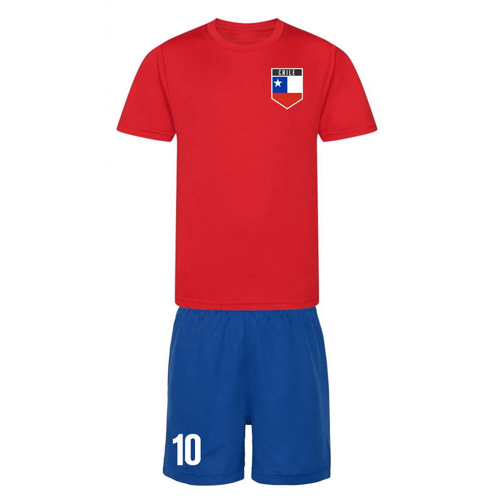 Personalised Chile Training Kit Polyester Uksoccershop Men's Red Medium