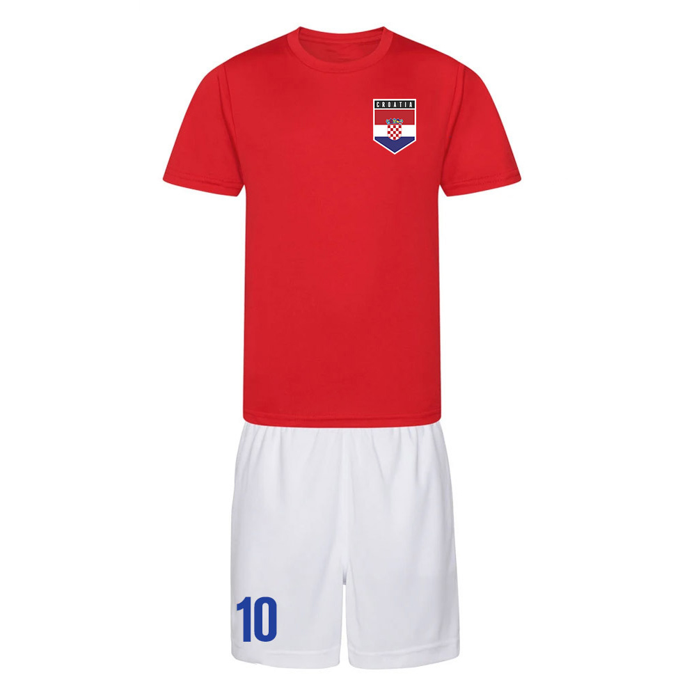 Personalised Croatia Training Kit Polyester Uksoccershop Men's Red Medium
