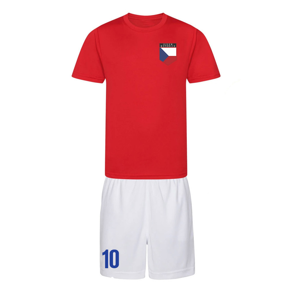 Personalised Czech Republic Training Kit Polyester Uksoccershop Men's Red Medium
