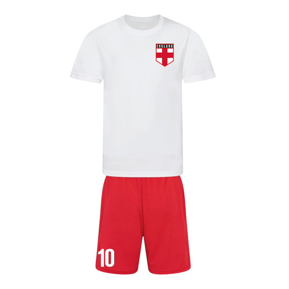 Personalised England Training Kit Polyester Uksoccershop Men's White Large