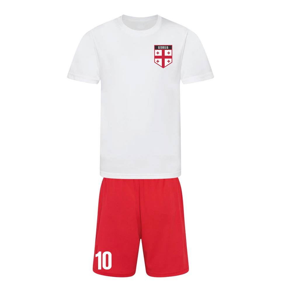Personalised Georgia Training Kit Polyester Uksoccershop Men's White Medium
