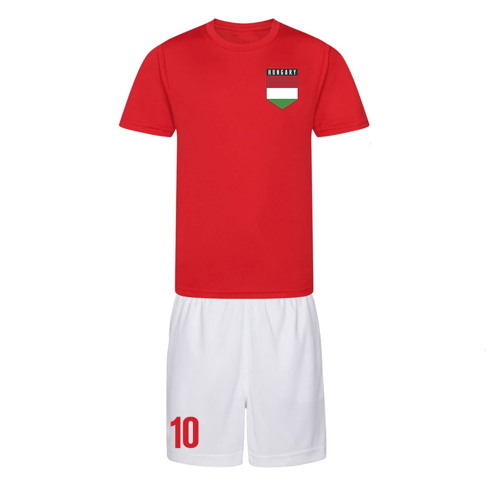 Personalised Hungary Training Kit Polyester Uksoccershop Men's Red Medium