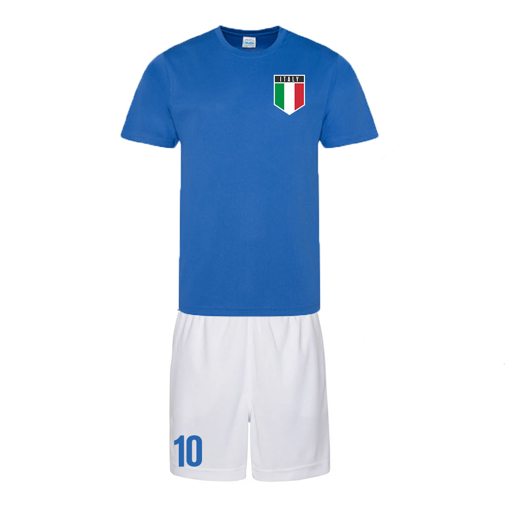 Personalised Italy Training Kit Polyester Uksoccershop Men's Blue Extra Large