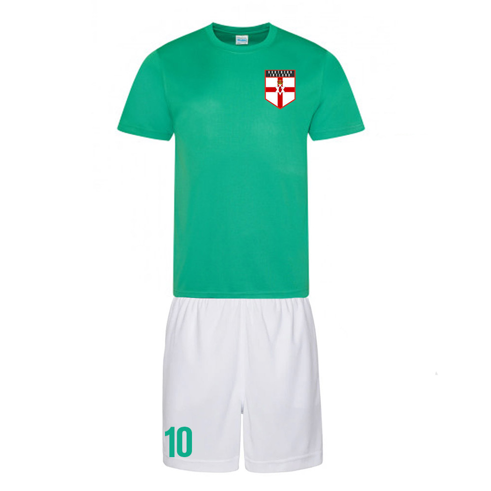 Personalised Northern Ireland Training Kit Polyester Uksoccershop Men's Green Extra Small