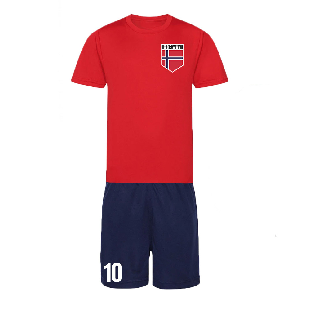 Personalised Norway Training Kit Polyester Uksoccershop Men's Red Large