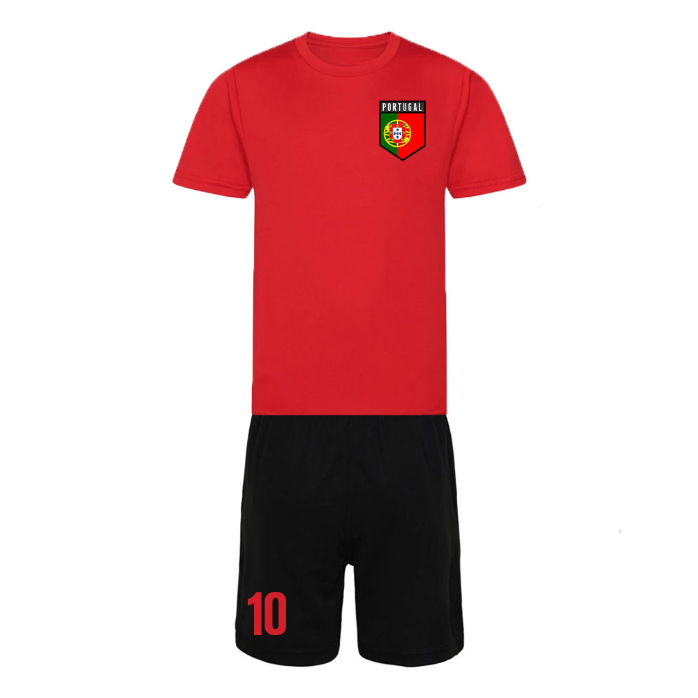 Personalised Portugal Training Kit Polyester Uksoccershop Men's Red Medium