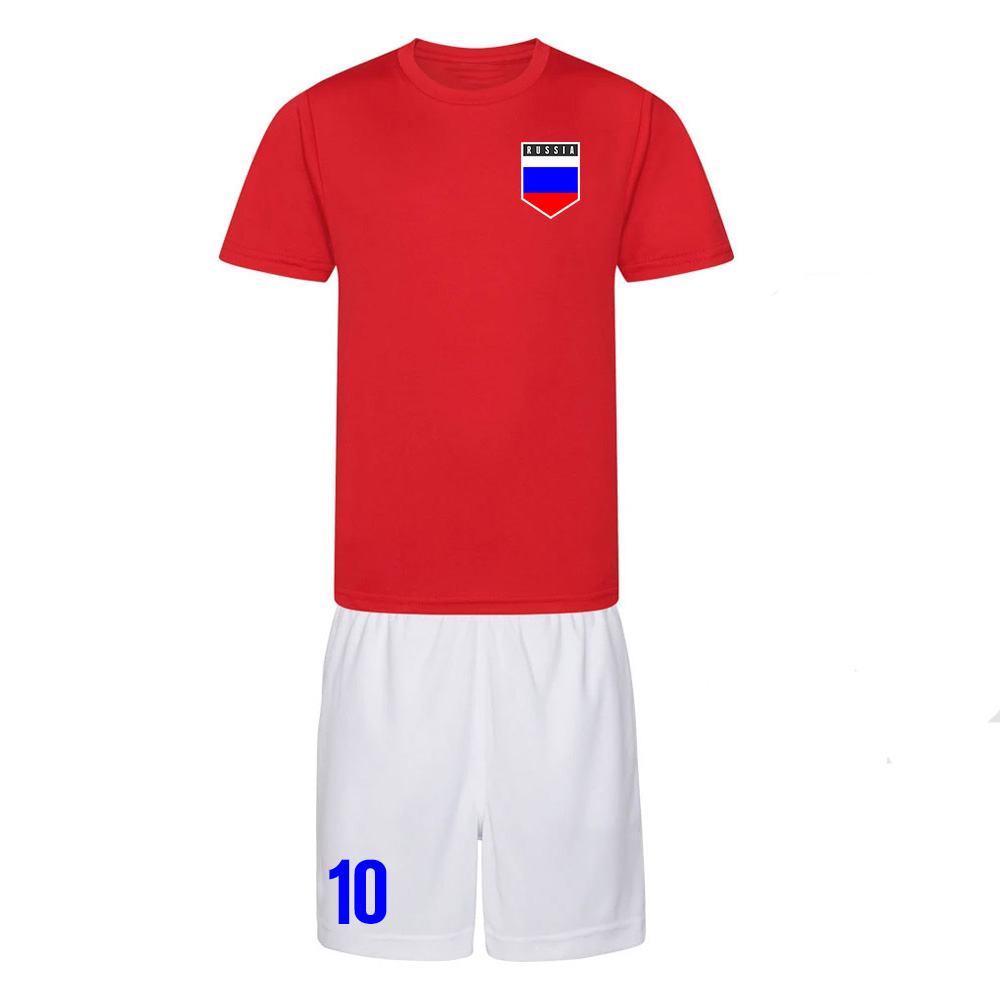 Personalised Russia Training Kit Polyester Uksoccershop Men's Red Extra Large